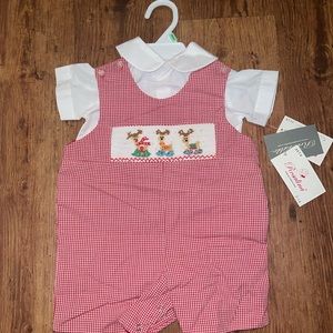 18 month smocked Christmas outfit, brand new with tags